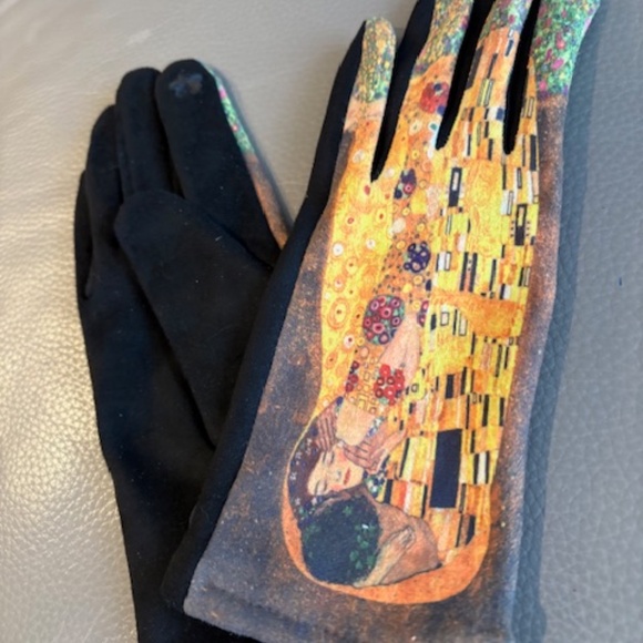GUSTAV KLIMT The Kiss Women's sz 6.5 -7 finger gloves cotton viscose blend - Picture 7 of 16